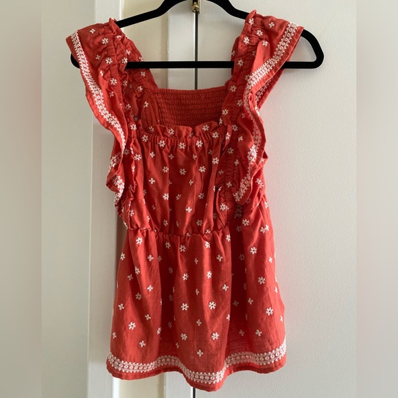 Coral lineny embroidered blouse - Picture 2 of 3